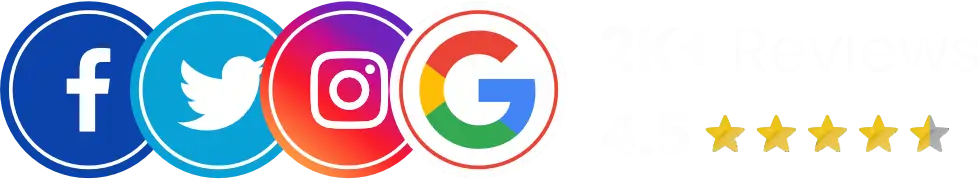 Rated 4.5 stars from 3,000+ reviews on Facebook, Instagram and Google
